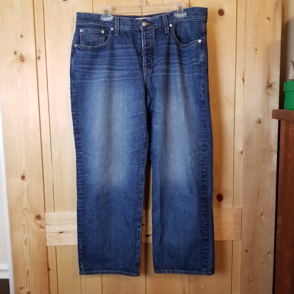 Madewell Low-Slung Button-Up Straight Leg Denim Jeans